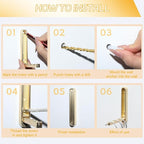 Dntorx 2 Pcs Extended Folding Coat Hooks Wall Mounted, 4.33 in Gold Foldable Wall Hooks Heavy Duty Valet RV Hooks Bathroom To