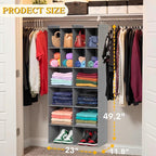 Ofiray-home 6 Tier Hanging Closet Organizer, 16 Compartments Sweater Organizer for Closet with 3 Sturdy Hooks, Closet Organiz