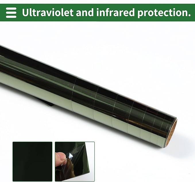 Motoforti Nano Ceramic Car Window Tint Film VLT 10% IRR 87% UVR 99% Dark Green 14.76 ft x 35.43 Inch Privacy Film 3mil PET 1 Pc