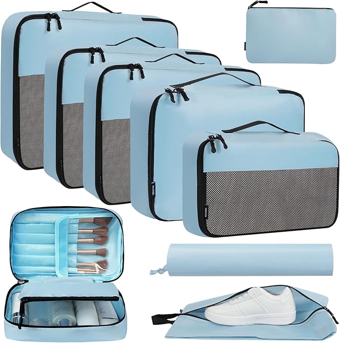 BAGAIL 8 Set/9 Set Packing Cubes Luggage Packing Organizer for Travel, Suitcase Packing Bags for Travel Accessories