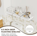 Fun Memories Square Floating Shelves for Wall, 9.3" W x 9.3" D x 1.4" H, Shelves for Wall with Invisible Brackets, Small Wood