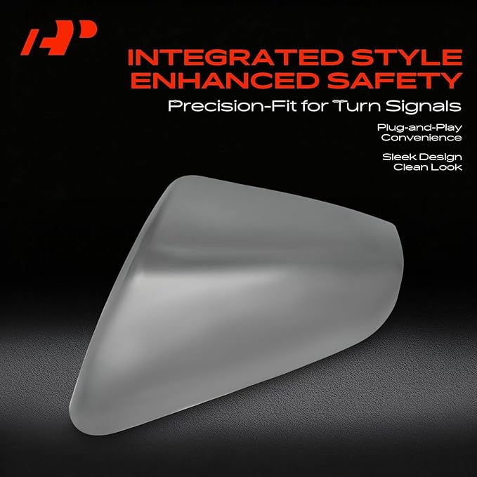 A-Premium Driver Side Rearview Mirror Cover Cap - Compatible with Chevy Chevrolet Equinox & GMC Terrain, 2018 2019 2020 2021 2022 2023 2024 - Chrome