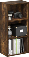 Furinno LUDER Book Shelf, 3-Tier Modern Bookshelf, Open Shelves Bookcase, 9.3" x 16" x 31.4", for Living Room, Bedroom, Home 