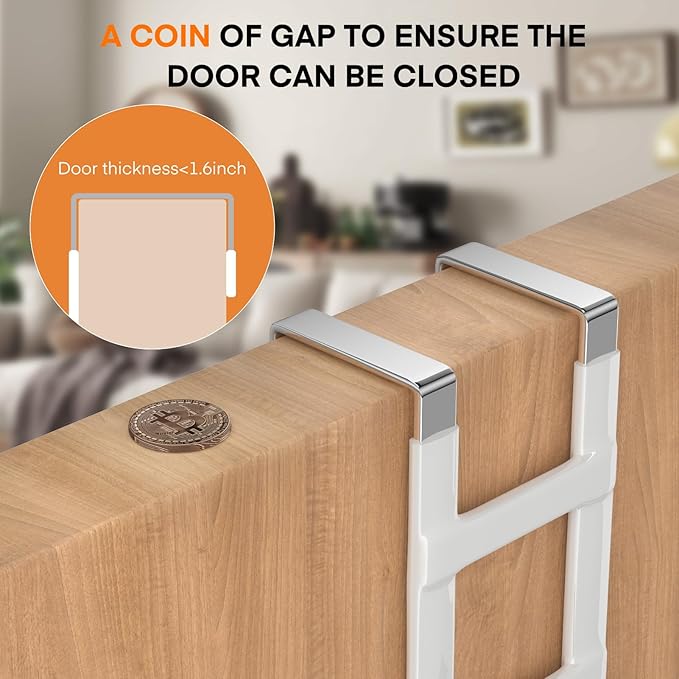 FYY Over The Door Hooks - 2 Pack Heavy Duty Dual-Hook Organizer Hanger with Non-Slip Rubber for Towels, Clothes, Hats & Bags 