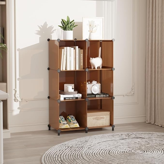 AWTATOS Cube Storage Organizer, Storage Cubes Shelves Bookshelf, 6 Cube Closet Organizers and Storage, DIY Stackable Plastic 