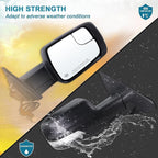 Right Passenger Side Mirror Compatible With 2019-2026 Ram 1500 With Power Folding Power Glass Heated Turn Signal Puddle Light Matte Black Replace#68276500AH (8+2Pins)