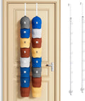 SWTYMIKI Over Door Hat Organizer - 2 Packs Metal Wall Mounted Hat Rack with 16 Hooks Design, Hanging Baseball Cap Organizer S