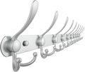 Dseap Coat Rack Wall Mount - 38” Long 10-Tri-Hooks Heavy Duty Coat Hanger Rail Wall Hooks for Hanging Coats Hats Clothing Clo