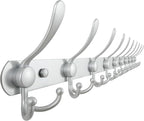 Dseap Coat Rack Wall Mount - 38” Long 10-Tri-Hooks Heavy Duty Coat Hanger Rail Wall Hooks for Hanging Coats Hats Clothing Clo
