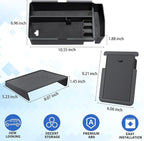 Center Console Organizer for 2023-2025 Honda CR-V, Armrest Storage Tray with Magnetic Hidden Organizer Charging Station Caddy, ABS Car Interior Accessories OEM Style Leather Texture-3PCS