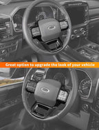 Savadicar Carbon Fiber Interior Accessories - Steering Wheel Trim Cover for Ford F150 (2021-present) - Premium Texture Interior Decor Upgrade Option, 1 PC