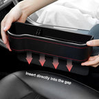 2 Pack Car Seat Gap Filler,Multifunctional PU Leather Car Storage with Cup Holder Front seat Automotive Consoles Organizers Storage Box Front Seat for Men Driver and Passenger Side (for 2 Sides)
