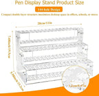 144-Slots Pen Holder for Craft Shows,3-Tier Acrylic Pen Display Stand Holders for Vendors,12mm Beadable Pens Display Beaded P