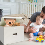 STOREONE Fabric Storage Cube Bins Foldable Organizer Container Collapsible Basket with Lids and Metal Handles, for Home, Bedr
