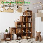 C&AHOME 16-Cube Storage Organizer, Plastic Shelves Units, DIY Closet Organizer, Modular Shelves Ideal for Home, Bedroom, 48.4
