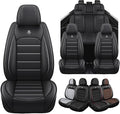 Seat Covers for Ford Expedition Max 2018-2026 8 Seaters, Compatible Airbag Non-Slip Waterproof Leather Seat Protector, Luxury Car Interior Seat Cover Full Set, Black