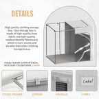 FHSQX 2 Pack Clear Window Storage Bins Large Stackable Linen Fabric Storage for Clothes Foldable Container Organizer Set with