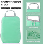COVAX 4 Set Compression Packing Cubes, Travel Luggage Organizers and Storage Packing Cubes (Green)
