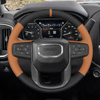 MEWANT Steering Wheel Cover for GMC Sierra Steering Wheel Cover for GMC Sierra 1500 / Sierra 1500 Limited/Sierra 2500 / Sierra 3500/ Yukon (XL) Hive Microfiber Leather