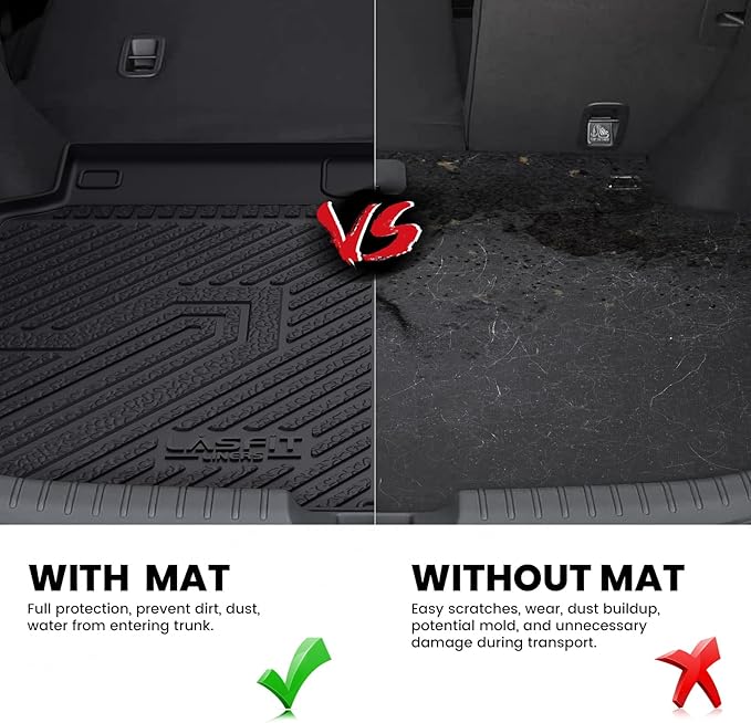 LASFIT Trunk Mat for Honda Civic Hatchback Sport 2017-2021, All Weather TPE Custom Fit Trunk Liner Trunk Tray Cargo Mat Cargo Liner Cargo Tray (Not for Sport Touring)