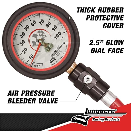 Longacre 52-52053 Tire Pressure Gauge, 2-1/2 Inch, 0-100 PSI