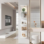 6-Tier Wall Shelf Unit with USB Rechargeable Led Light (Remote Controlled),Versatile Floating Display Shelves,Lack Style Wall