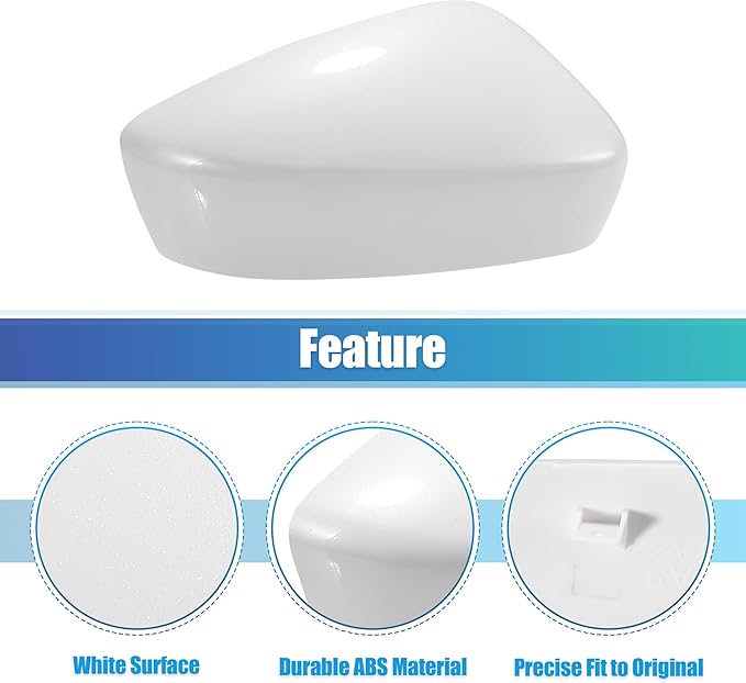 uxcell Front Right View Mirror Cover Trim Exterior Rear View Mirror Shell for Mazda 3 Axela M3 2017-2019 ABS White 1 Pcs