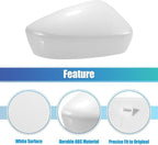 uxcell Front Right View Mirror Cover Trim Exterior Rear View Mirror Shell for Mazda 3 Axela M3 2017-2019 ABS White 1 Pcs
