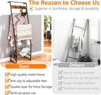 Metal Blanket Rack with Wire Mesh, 4 Cubbies & Single Bar - Ideal for Home Organization