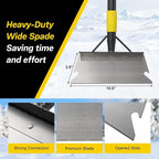Garden Flat Shovel,60” Ice Scraper,Snow Shovel for Driveway, Stainless Steel Multifunctional Cleaning Shovels Chopper Floor Scraper for Outdoor Walkway Car Snow Ice Weeds Moss Removal