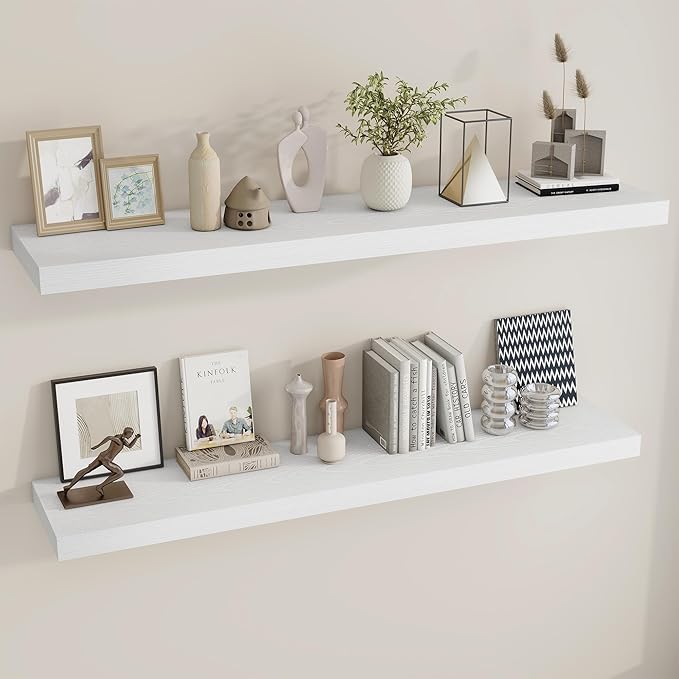 Dreamland 55 Inches Floating Shelves for Wall, 9.8" Deep Long Floating Shelves Set of 2, Large Display & Storage Shelf, Wall 