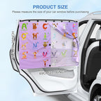 Car Window Shades with 8 Magnets-26.8"x19.7" Car Rear/Side Window Sunshade for Baby Semi-Transparent 2-in-1 Universal Auto Sun Shade for Kid & Pet Protection (2 Pack) Animal Alphabet Education