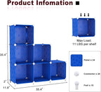 UNKU Cube Storage Organizer, 6 Cube Closet Organizer Storage Shelves, DIY Stackable Bookcase, Clothes Organizer Shelf for Clo