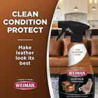 Weiman Leather Cleaner & Conditioner - Cleans, Restores & Protects Leather, UV Protection Prevent Cracking & Fading, For Car 