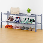 Smiry Shoe Rack, 2 Tier Thick Long Bamboo Shoe Organizer, Stackable Free Standing Wooden Shoe Storage Shelf for Closet, Entry