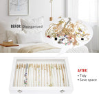 Vicoter Velvet Necklace Display Jewelry Tray 20 Hook Necklace Tray Necklace Pendant Jewelry Tray for Women and Girls