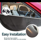 Zone Tech Side Window Cling On Sun Shades- 2-Pack Mesh Car Pop-Up Non Suction Cups Needed Sun-Shield
