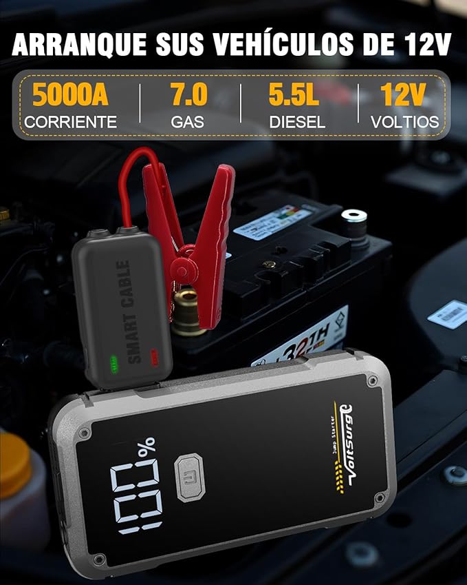 6000A Car Jump Starter Battery Jumper Starter Portable 12V Jump Box for Up to 7.0L Gas & 5.5L Diesel Engines Car Battery