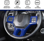 Hoolcar Interior Steering Wheel Cover ABS Trim Compatible with 2010-2017 Dodge RAM Accessories, Blue