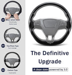 3-Piece Carbon Fiber Steering Wheel Cover for Ford Mustang Mach-E 2021-2026, Custom Fit Clip-On Quick Installation Ultra-Thin Interior Car Accessories for Men Women(Matte Black)