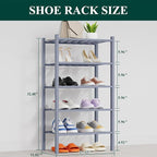 Smiry Shoe Rack, 5 Tier Thick Small Bamboo Shoe Organizer, Stackable Free Standing Wooden Shoe Storage Shelf for Closet, Entr