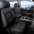 Coverado Chevy Silverado Seat Covers Full Set, Faux Leather Car Seat Covers Fit for 2014-2018 1500, 2015-2019 2500HD 3500HD C