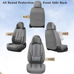 Coverado Universal Seat Covers Full Set, 5 Seats Universal Seat Covers for Cars, Waterproof Nappa Leather Car Seat Covers wit