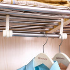 Hershii Closet Tension Shelf Expandable Telescopic Rod Heavy Duty Clothes Hanging Rail Adjustable DIY Storage Organizer Shoe 