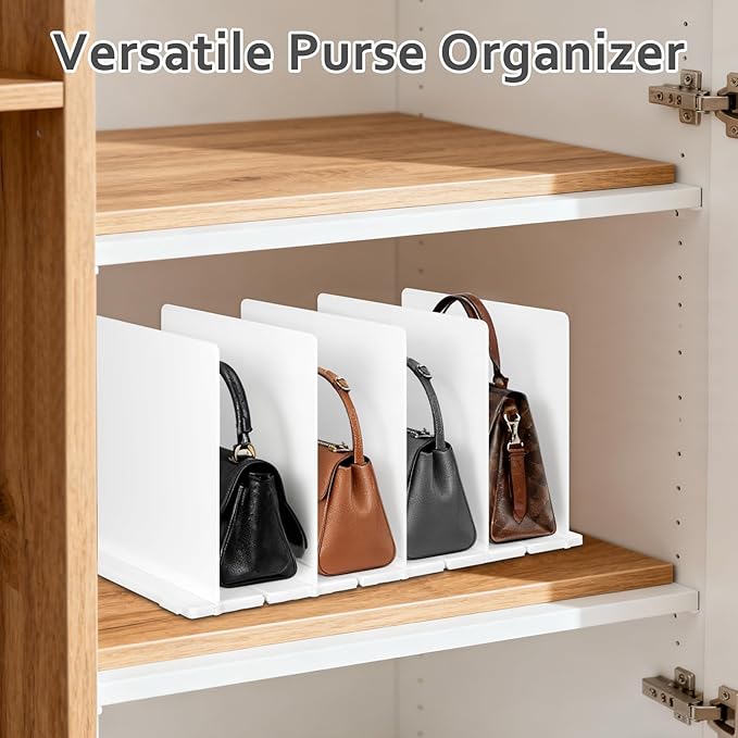 Towel Organizer for Closet, White Interlocking Towels Organizer, Bathroom Towel Storage, Space Saving Bathroom & Cabinet Unde