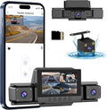 4 Channel Dash Cam 360 View for All-Round Protection, 4-Way Front Rear Inside Recording, Built-in 5G WiFi & GPS, APP Control,