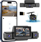 4 Channel Dash Cam 360 View for All-Round Protection, 4-Way Front Rear Inside Recording, Built-in 5G WiFi & GPS, APP Control,