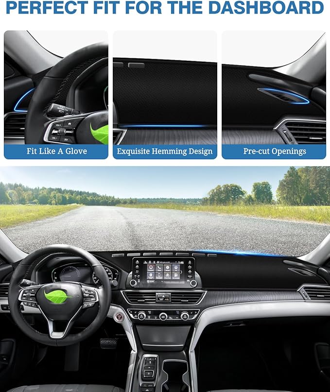 FIILINES Dash Cover Fit for Honda Accord 2018 2019 2020 2021 2022 Dashboard Cover Accord Accessories Dashboard Mat Sunshade N