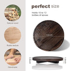 Round Decorative Tray Wood Bathroom Counter Organizer Farmhouse Kitchen Decor Wooden Riser for Soap Dish, Perfume, Candle, Sp