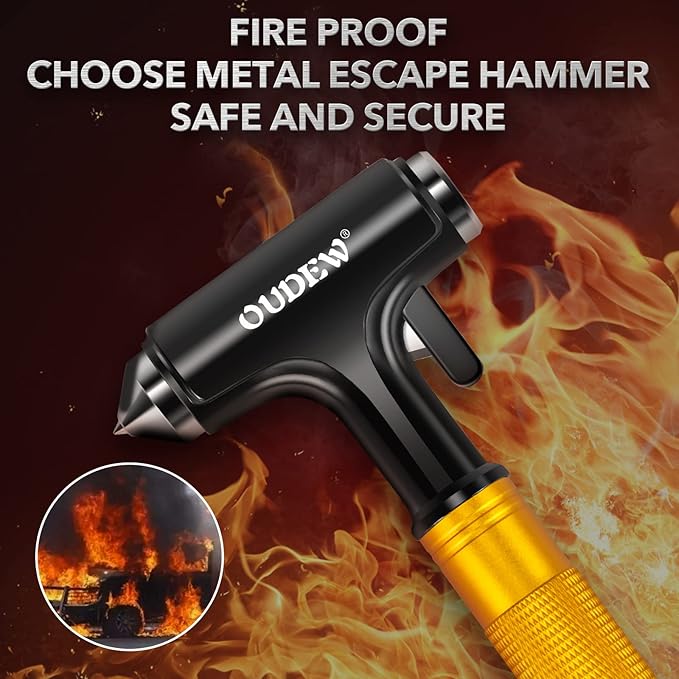2 Packs Car Safety Hammer, Car Glass Breaker with Seat Belt Cutter, Automotive Escape Tool, Metal Window Breaker, Emergecy Sa